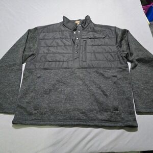Ariat Caldwell Reinforced Snap Pullover Sweater Mens‎ XL Gray Quilted Hybrid